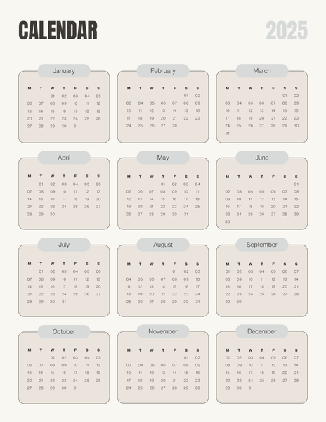 2025 printable calendar page from a Printable Daily Journal with Calendar and To-Do list. Ideal for tracking goals and habits in office supplies.