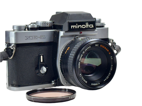 Minolta XE-5 with 50mm 1.7 lens and analog light meter - Fully functional