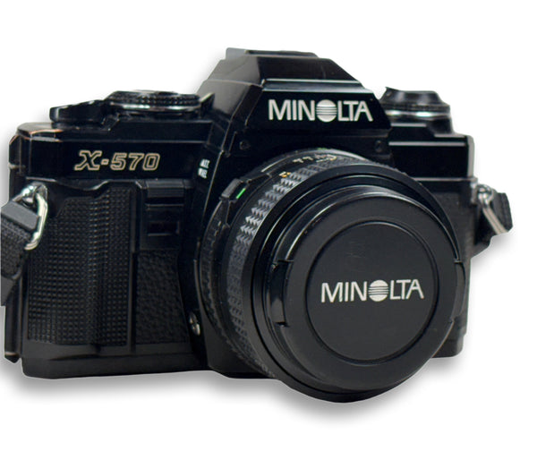 Minolta X-570 35mm film camera with a 50mm 1.7 prime lens