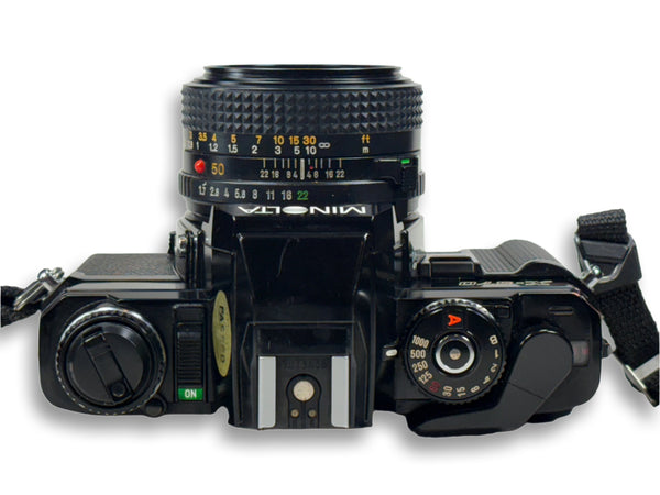 Minolta X-570 35mm film camera with a 50mm 1.7 prime lens