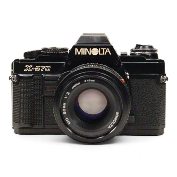 Minolta X-570 35mm film camera with a 50mm 2.0 prime lens