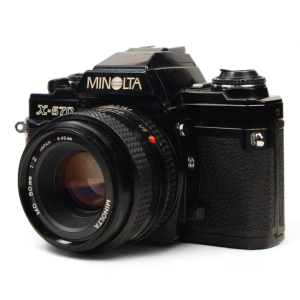 Minolta X-570 35mm film camera with a 50mm 2.0 prime lens